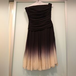BCBGMaxAzria Black and Cream Ombre Midi Dress
